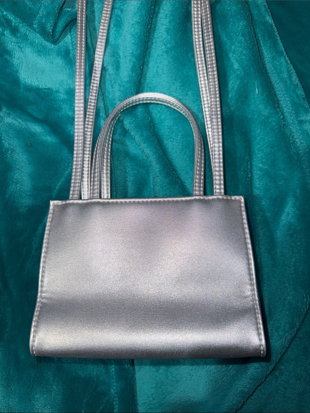 Telfar Mini Metallic Silver Shopping Bag - Picture 3 of 4
